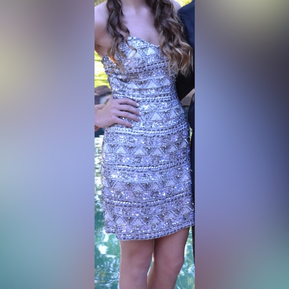 Strapless beaded dress